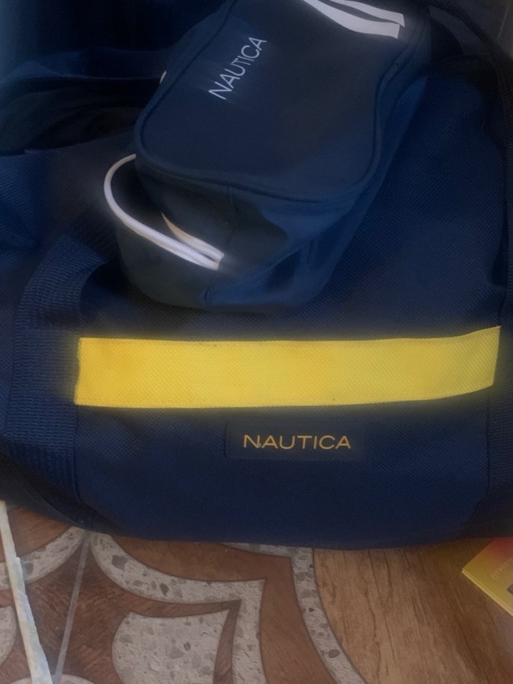 Nautica Navy and Yellow Men's Travel Duffle